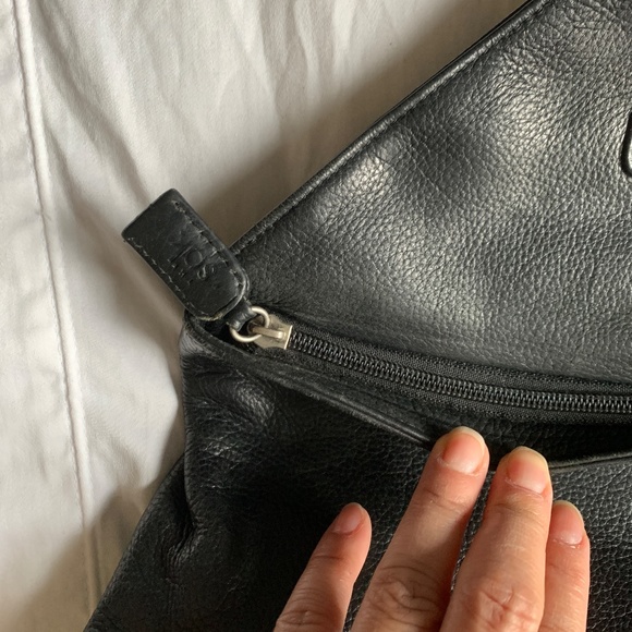 Vintage The Sak Black Pebbled Leather Sling Backpack